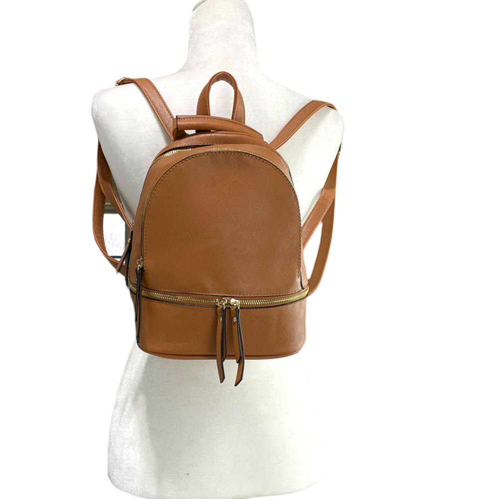 La Terre Vegan Leather British Tan Backpack New w/Tags